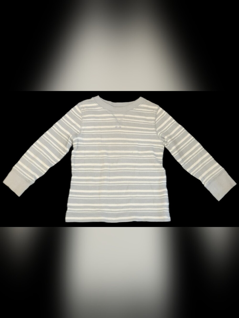 #KCB54 Cat & Jack Gray and White Striped Ribbed Tee